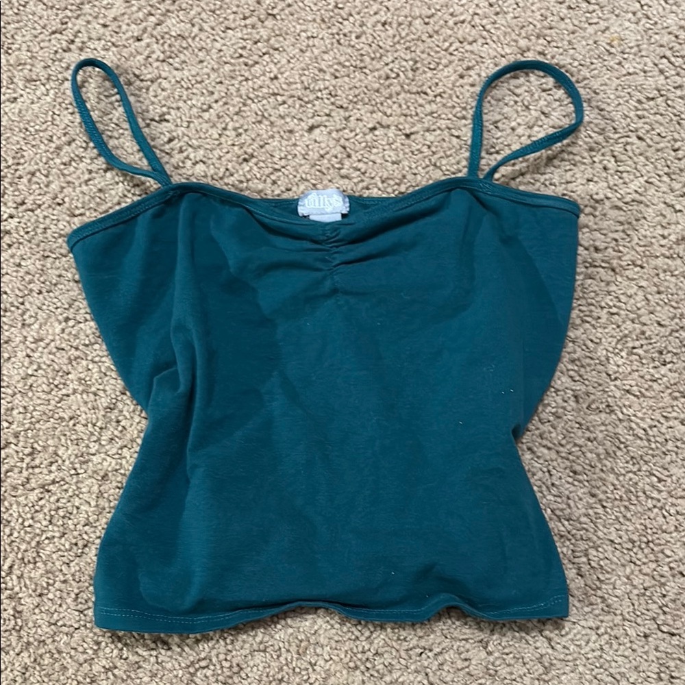 Tilly's Blue Fitted Crop Camisole